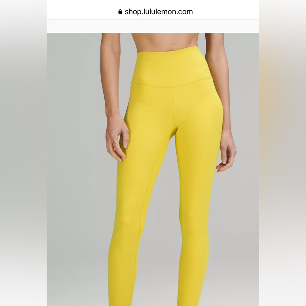 LuluLemon Yellow High Rise Pant / Leggings 28”
